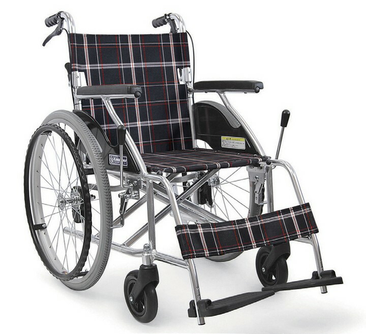 ＼26日23：59まで先着クーポン／【送料無料】【メーカー直送品】【カワムラサイクル】ハイポリマー自走(中床)背折・B付 KV22-40SB 黒チェック 40 KV22-40SB 502166｜介護ショップＹｏｕ＆Ａｉ