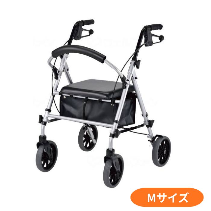 ＼17日23：59まで先着クーポン／【送料無料】【ウェルケアバンク】四輪歩行補助車 newあゆむくん Mサイズ V4209 歩行車 歩行器 前かご カゴ 座面 座れる 介護 介助 散歩 買い物 お出かけ 敬老の日 プレゼント 578011