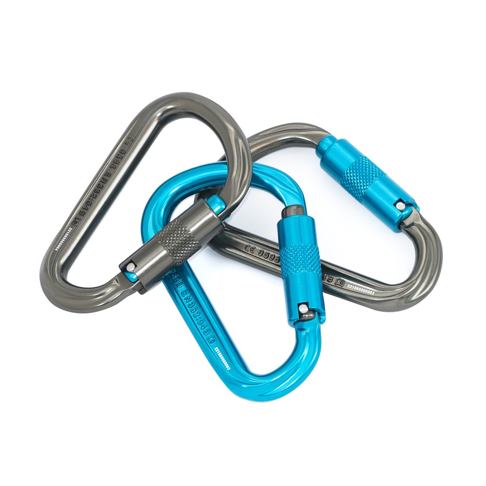 ISC HMS スーパーセーフ カラビナ【3個セット】HMS Karabiner 3-Pack, Titanium/Turquoise|Tree Climbing World