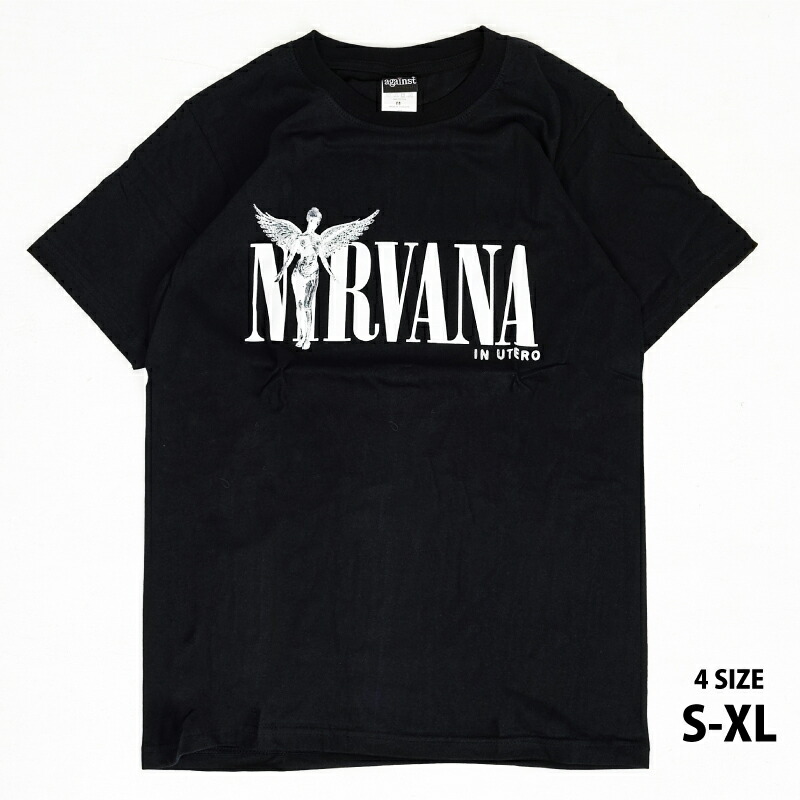 ニルヴァーナ　NIRVANA IN UTERO インウテロ ブラックTシャツ NIRVANA IN UTERO ニルヴァーナ インウテロ ブラックT シャツ