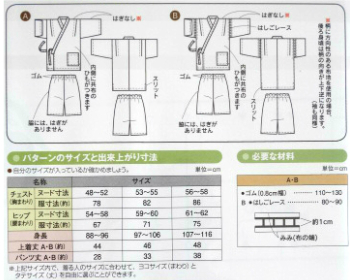 楽天市場 今だけクーポンで500円off 即日発送 甚平パターンno 5562幼児じんべいお子様用甚平の実物大型紙身長cm 116cm用型紙 甚平メール便即日発送可能 リニューアル版 ほのぼの手 Ami