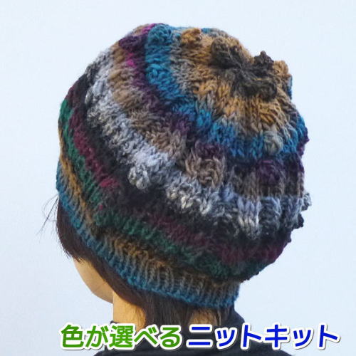 ●編み針セット 野呂英作のくれよんで編むアラン模様の帽子 手編みキット 無料編み図 編みものキット