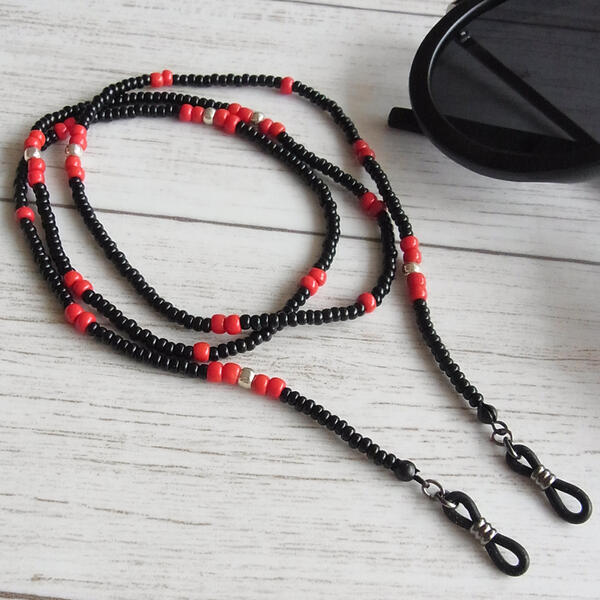 楽天市場 黒 赤 メタルビーズ メンズ グラスコード サングラス メガネ チェーン Tearsheaven Web Shop