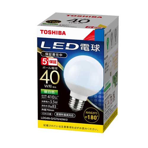 楽天市場】東芝 LED電球 ボール電球形 広配光タイプ（約180°） 電球