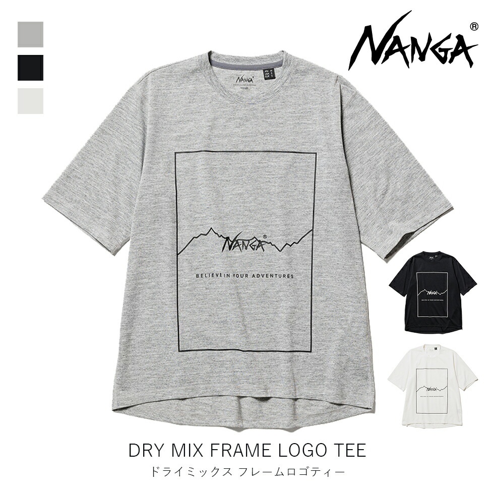 NANGA ナンガ ドライ ミックス フレーム ロゴ ティー DRY MIX FRAME LOGO TEE メンズ ウィメンズ アパレル  レジャー アウトドア ジム ワークアウト EVER FIELD