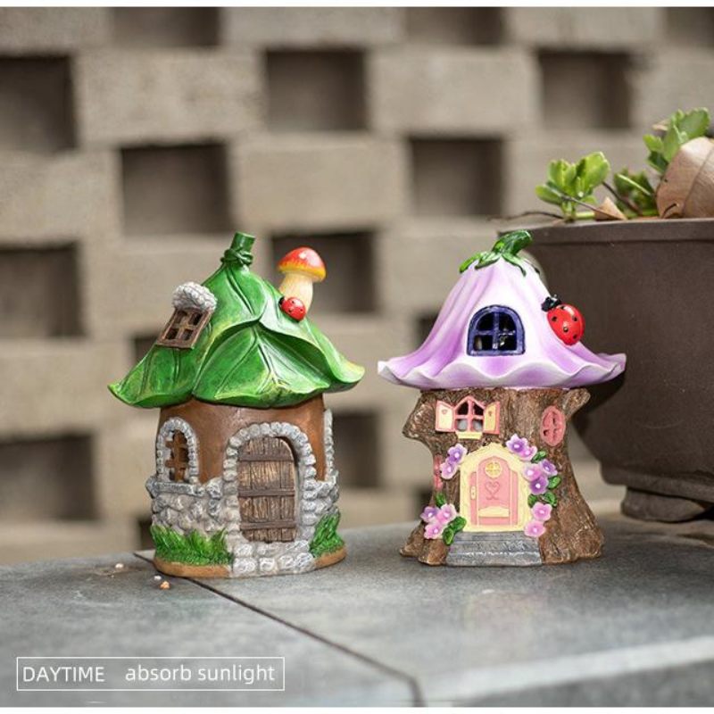 楽天市場】ソーラーライト 妖精の家 ツリーハウス LED照明 ガーデン