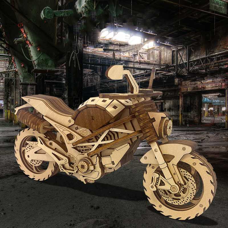 楽天市場】ウッドクラフト 木製バイク レトロ ウッドアート インテリア