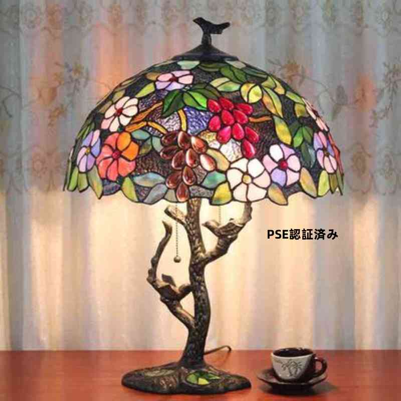 楽天市場】葡萄（ブドウ）ステンドグラス ランプ☆ガレランプ スタンド