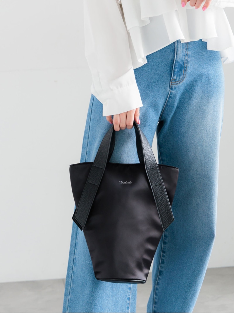 【SALE／20%OFF】サテンバケットバッグ Te chichi テチチ バッグ ハンドバッグ ブラック グレー【RBA_E】【送料無料】[ Fashion]