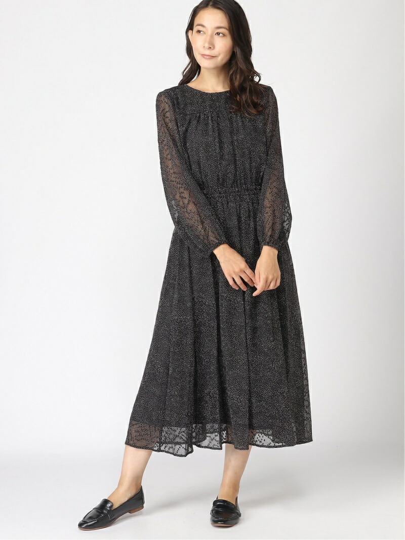 楽天市場 Sale 70 Off Te Chichi シフォンジャガードドットワンピース Te Chichi テチチ ワンピース 長袖ワンピース グリーン ブラック ベージュ Rba E Rakuten Fashion Te Chichi