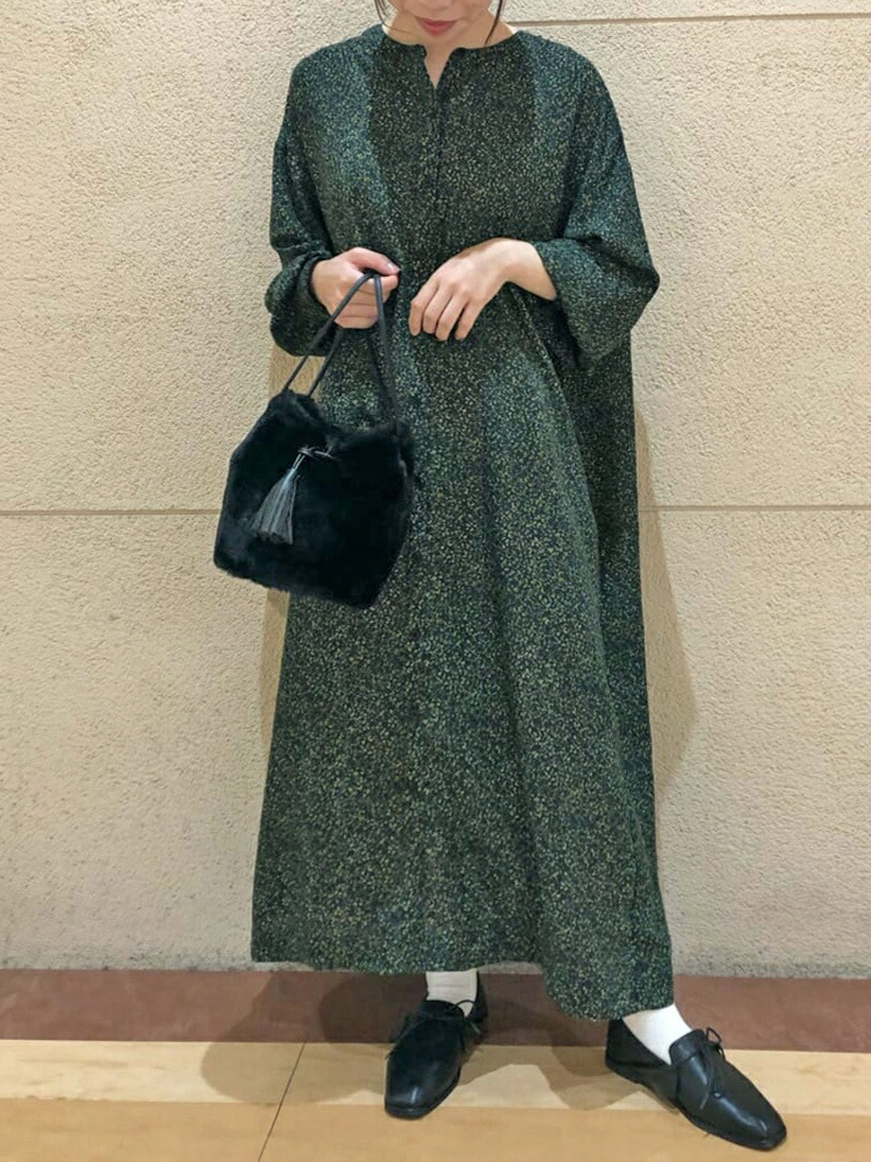 Lugnoncure 柄アソートプリントワンピース Lugnoncure テチチ ワンピース 長袖ワンピース オレンジ ネイビー ベージュ 送料無料 Rakuten Fashion Rent2paros Gr