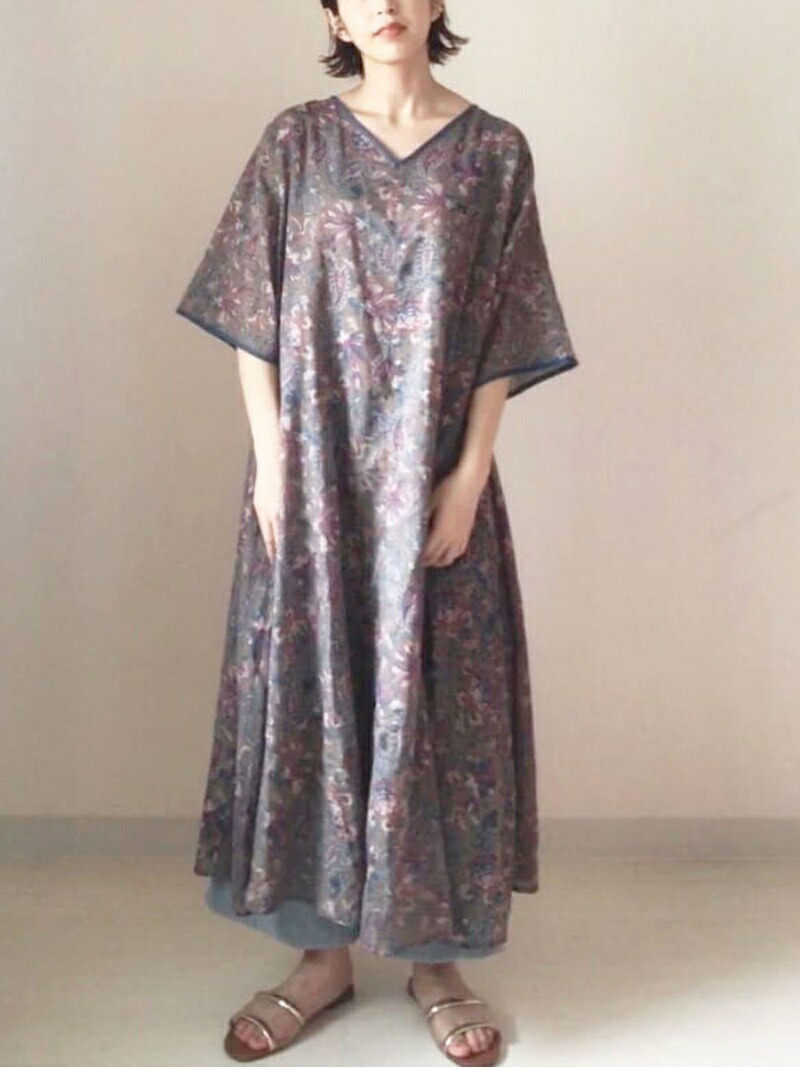 Lugnoncure ペイズリープリントワンピース Lugnoncure テチチ ワンピース 半袖ワンピース 送料無料 Rakuten Fashion Magazinpegas Cz