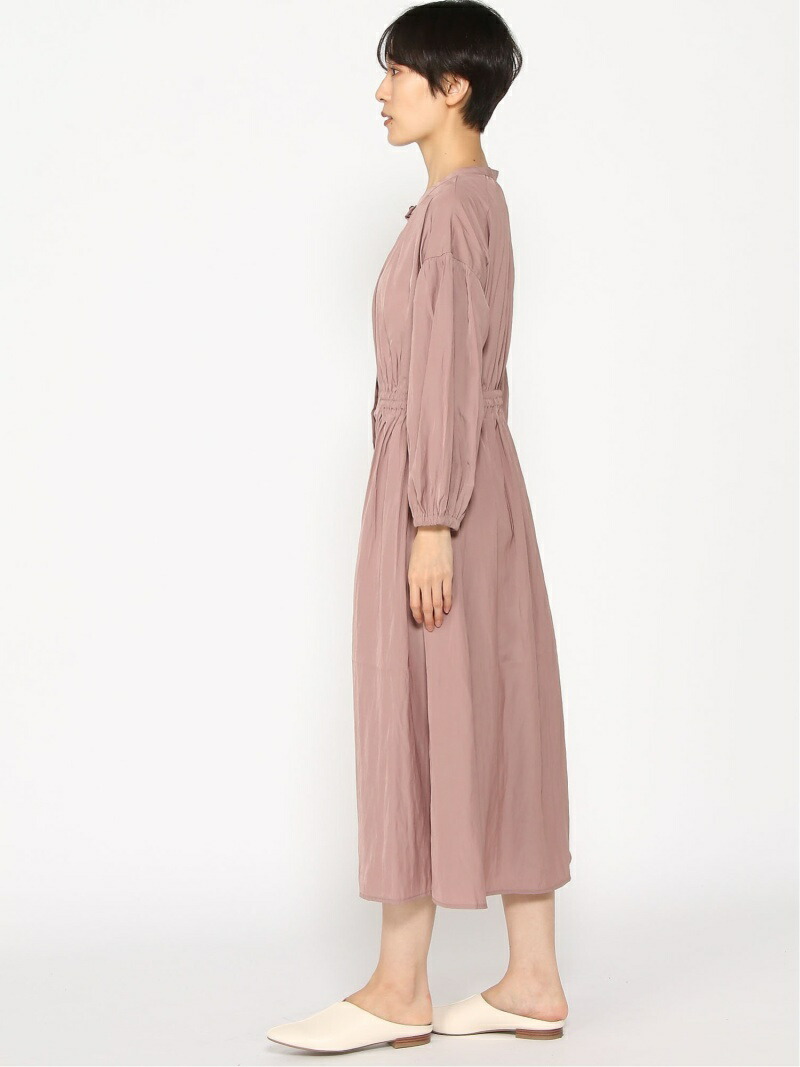 Techichi Terrasse サテン前っ面玄関フロック Te Chichi Terrasse テチチ ワンピース 長袖ワンピース 貨物輸送無料 Rakuten Fashion Metro Jewelry Com