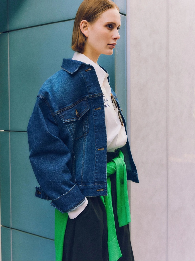 デニムジャケット《2026 spring catalog item》 Te chichi テチチ ジャケット・アウター ノーカラージャケット ネイビー ブルー【送料無料】[ Fashion] 10,164円