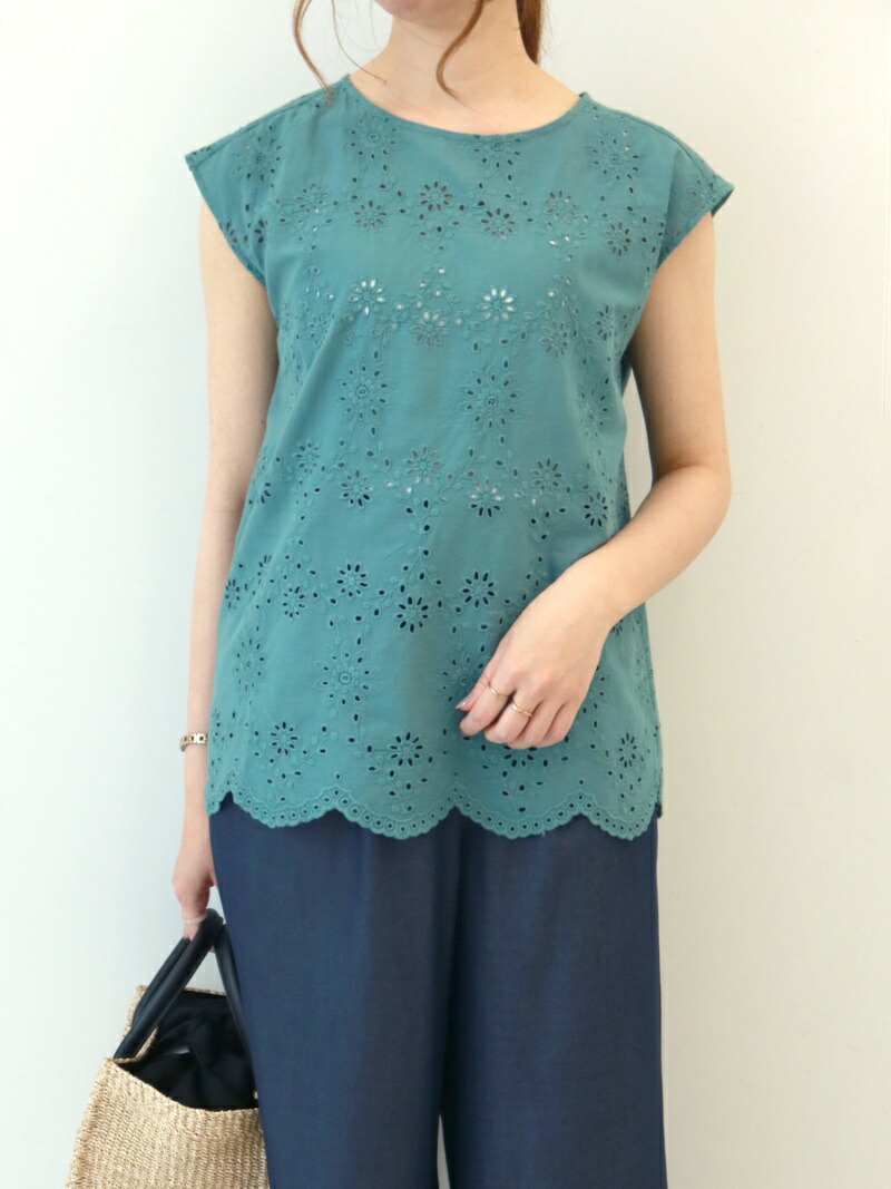 Techichi モチーフ総刺繍ブラウス Te Chichi テチチ シャツ ブラウス 半袖シャツ ホワイト グリーン ネイビー 送料無料 Rakuten Fashion Rvcconst Com