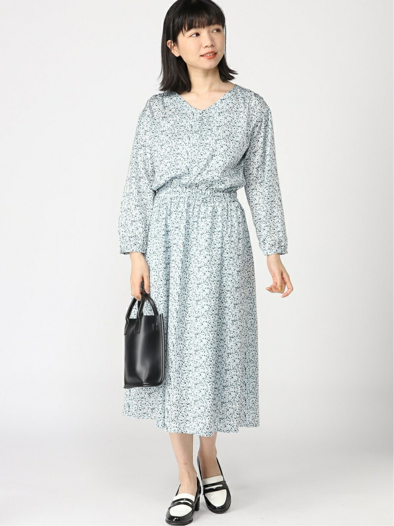 楽天市場 Rakuten Fashion Sale 60 Off Techichi Terrasse 小花プリントワンピース Te Chichi Terrasse テチチ ワンピース 長袖ワンピース ホワイト グリーン ネイビー Rba E Te Chichi