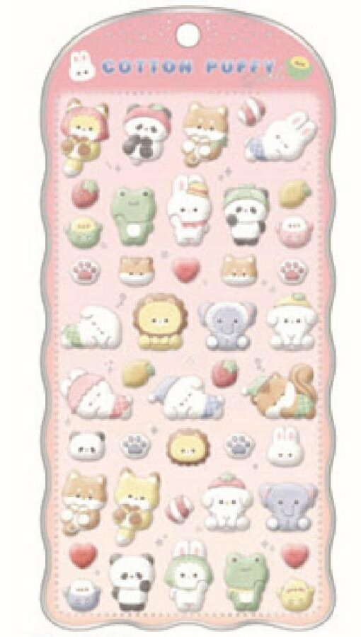 コットンパフィーシール　7枚 3773_1.jpg