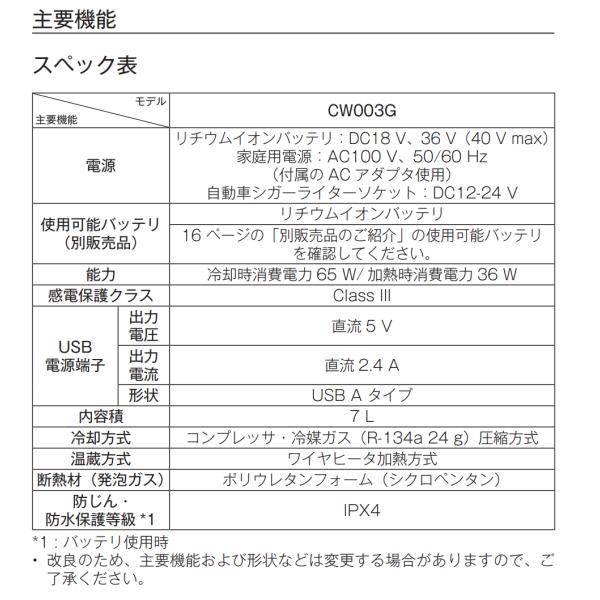 マキタ CW003GZ BL4040 40V ×1本 充電式保冷温庫 アウトドア