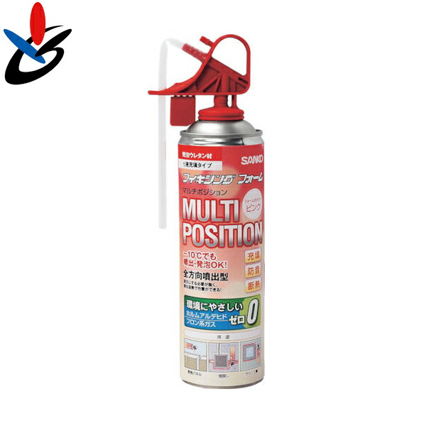 フィキシングフォームマルチポジション（500ml）ピンク（12本入/箱）SANKO（サンコーテクノ）１液充填タイプ-10℃でも噴出・発泡OK！【全方向噴出型】 19,404円