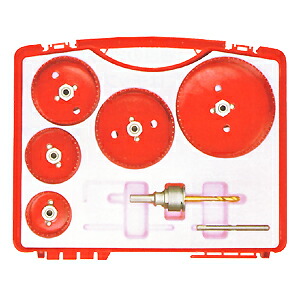ミヤナガ［SLPMBOX1］エスロックバイメタルホールソープラマス用ボックス席一揃いの道具（シャンク付き添い人）バイメタルプラマスキット1ストレートシャンク（切断機：φ53、65、81、95、120各1本）