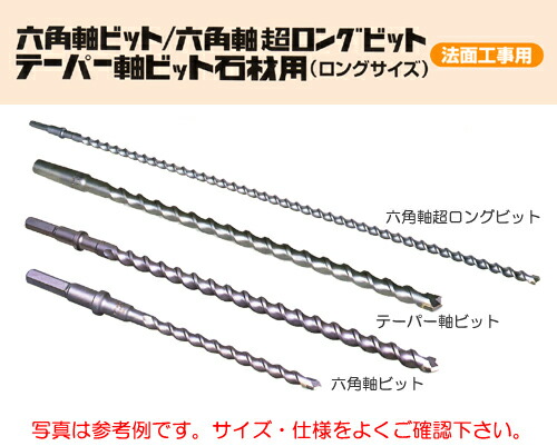 ミヤナガ［HEX190100］六角軸ビット超ロングビット19.0φ×1000mm （有効長885mm ）