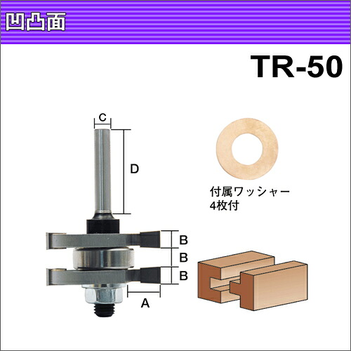 トリマー・ルータービットTR-50 呼称：6.35mm凹凸面（トリマー用） 6,414円