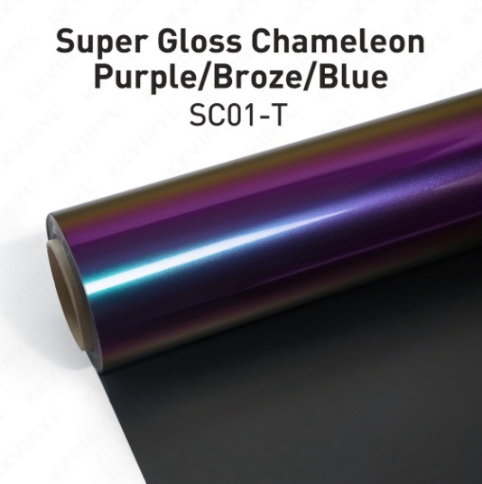 KKVINYL カーラッピングフィルム Super Gloss Chameleon Purple/Bronze/Blue SC01-T (1.52mx18m)|テクノプロモーション