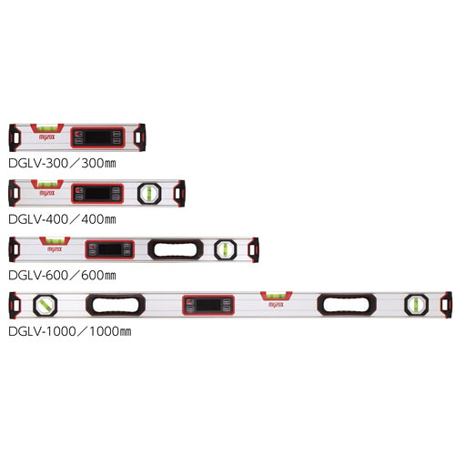 デジタル水平器　デジレベルVシリーズ 300mm　DGLV-300 400mm　DGLV-400 600mm　DGLV-600 1000mm　DGLV-1000 高輝度LED、強力マグネット内蔵、自動反転機能付 データホールド機能、自己校正機能 【Myzox】【マイゾックス】【送料無料】