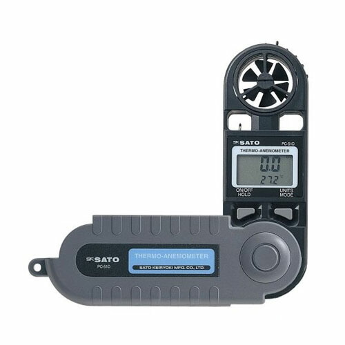 【楽天市場】【ハイビスカス】【佐藤計量器】【送料無料】風速計ミニ PC-51D 風速・温度：測量・土木 中古販売 ソククル