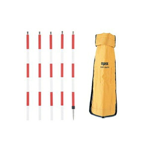 DM用ピンポール DMP-9MINI 9mm 300mm×5 ステンレス 石突 専用ケース付 赤白50mmピッチ継ぎタイプ 【Myzox】【マイゾックス】【送料無料】