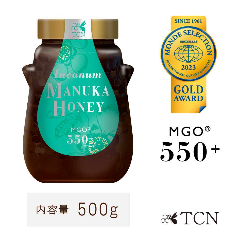 【定期5%OFFコース】インカナムマヌカハニー MGO550+ 500g マヌカハニー 定期購入 送料無料 定期 2023年度モンドセレクション金賞受賞 TCN AMN22-500