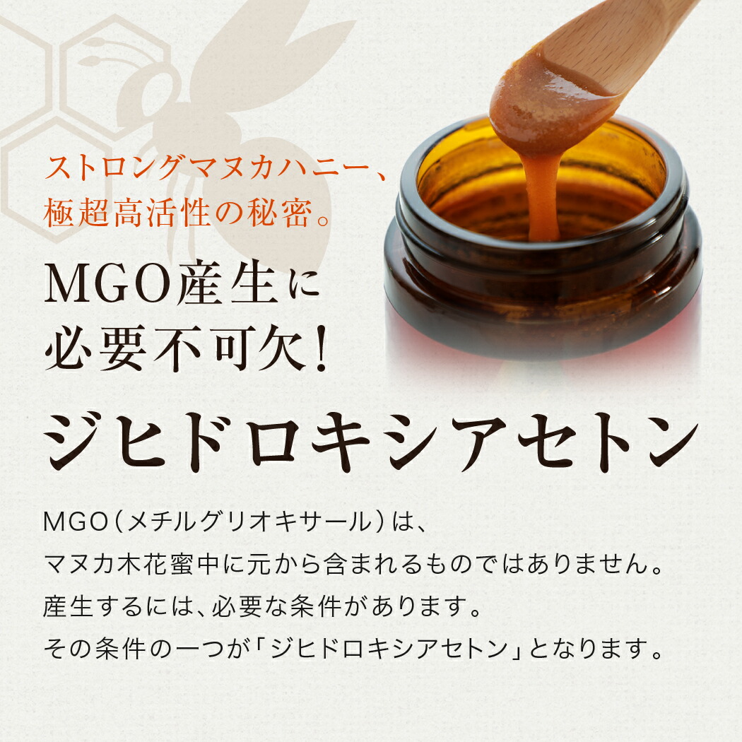 ストロングマヌカハニー MGO1100+ 活性強度39+