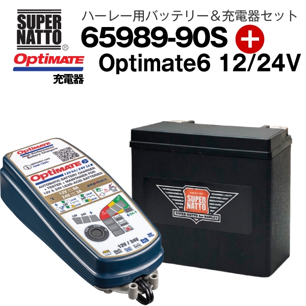 爆売りセール開催中 ハーレー専用バッテリー 充電器セット AGMバッテリー 65989-90S TECMATE Optimate 6 12V 24V  TM-387 セット 65989-90A 65989-90B 65989-90C互換 スーパーナット テックメイト fucoa.cl