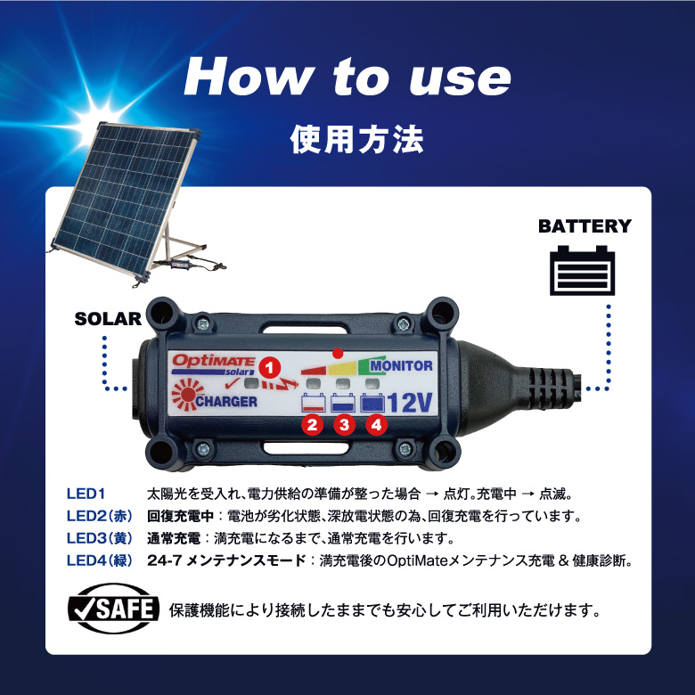 ご予約品 ソーラーDC充電器 バイクバッテリー対応 OptiMate Solar 40W Travel Kit TM-522-D4TK テックメイト  TecMATE 不要バッテリー回収チケット付 fucoa.cl