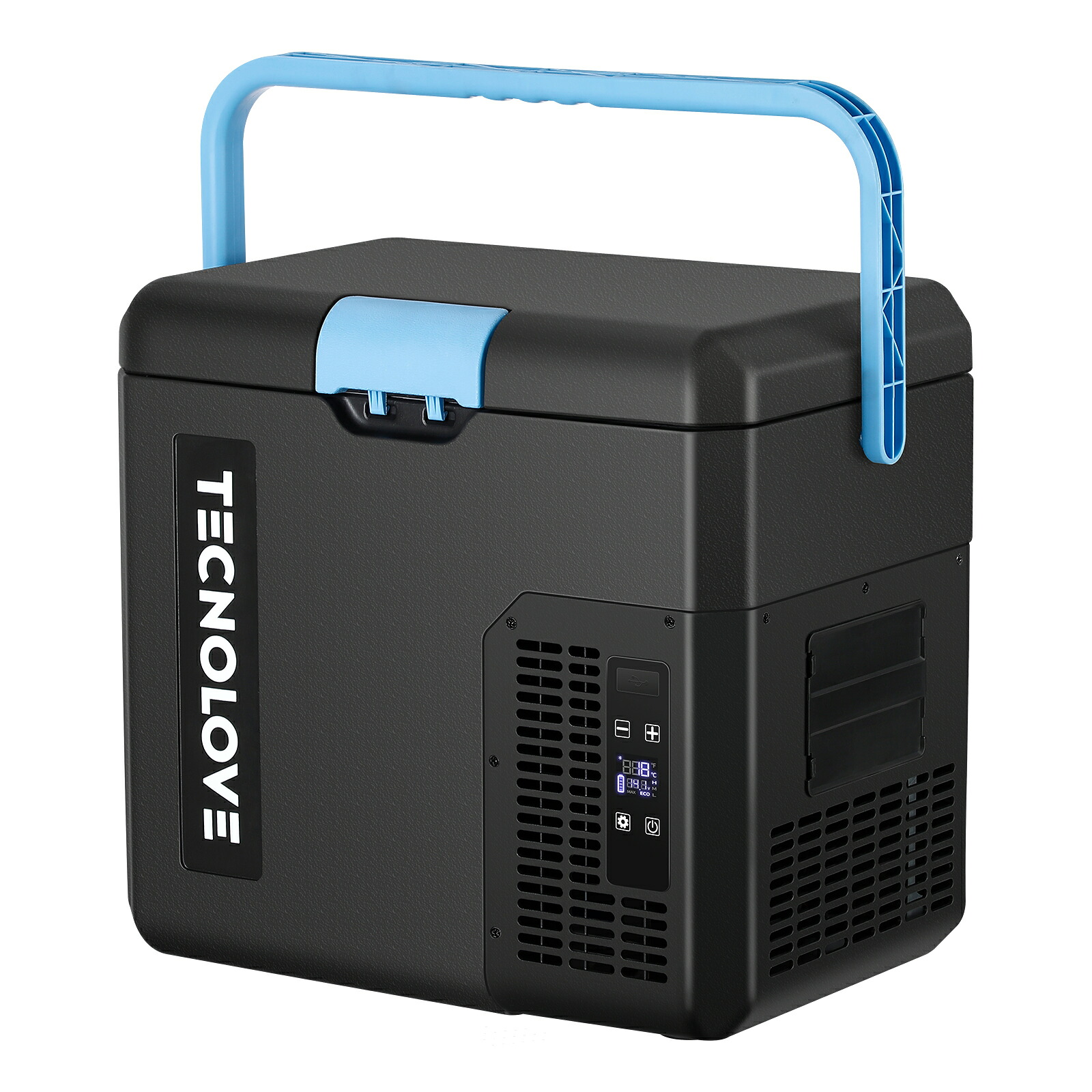 【送料無料 】Tecnolove 18L車載冷蔵庫 -20℃～20℃ 急速冷凍 ポータブル冷蔵庫 4WAY電源対応 コンプレッサー式 コードレス DC12V24V/AC100V 小型 コンパクト黒枠