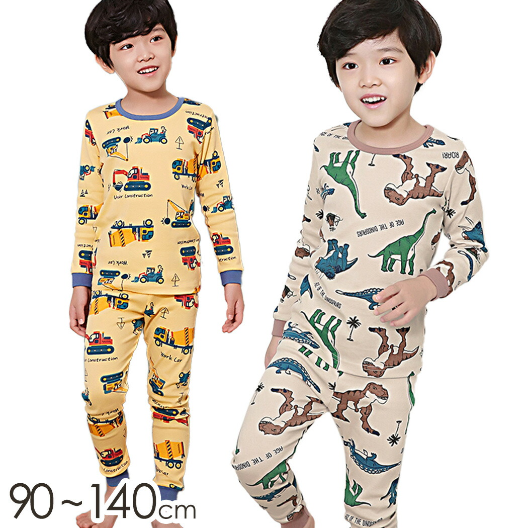 楽天市場 パジャマ キッズ 長袖 男の子 トップス パンツ 2点セット 韓国 Olomimi オロミミ 春 秋 ルームウェア 伸縮性 保育園 幼稚園 寝間着 お昼寝 総柄 プリント 車 くるま 恐竜 カッコいい 薄手 コットン100 ウエストゴム クルーネック 90 100 110 1