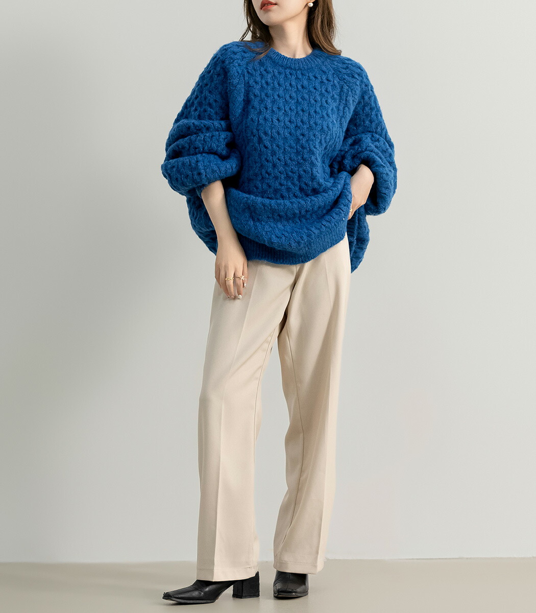 2点で1,000円OFF、3点で2,000円OFFクーポンあり】ケーブルニット