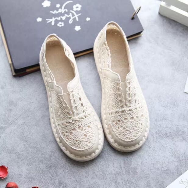 サマーブーツ　パンプス　総レース　痛くない　夏 刺繍　ローヒール　夏　シースルー　森ガール　透かし　レディース靴　夏ブーツ 疲れない靴 走れる 　フラットシューズ 通勤 パンプス　通勤 通学　柔らか