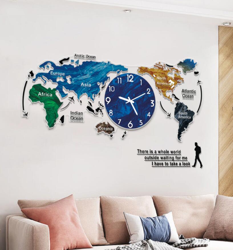 貨物輸送無料 社会軍用地図 飾り付け時辰儀 World Map かっこ良い オシャレ  北欧今めかしい 特大 時辰儀 掛時計 飾り付け 見分かりやすい 長時間航続 愛くるしげ 丸形   かざり付ける品 お座敷飾り付け 室内装飾 臥し所 子供部屋 室内装飾 差し上げ物 喜び事 造営 新やって行く インテリア小物・置物-その他