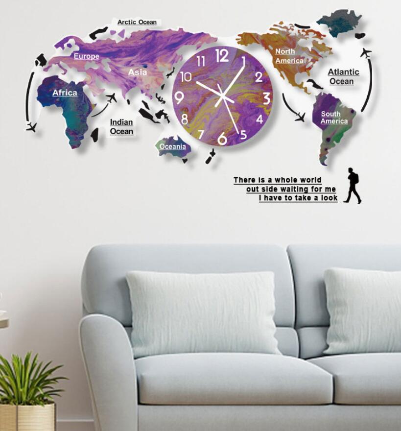 貨物輸送無料 地球軍用地図 飾りもの時辰儀 World Map 今めかしい オシャレ  北欧今めかしい 特大 時辰儀 柱時計 飾りもの 見分かりやすい 長時間航続 愛くるしげ 巡回   かざり付ける品 御部屋飾りつけ 室内装飾 寝部屋 子供部屋 室内装飾 差し上げ物 祝い事 工作 新遣って行く