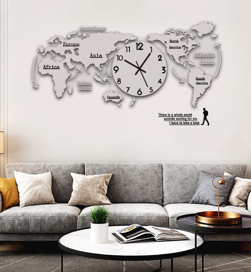 貨物輸送無料 社会軍用地図 飾り付け時辰儀 World Map かっこ良い オシャレ  北欧今めかしい 特大 時辰儀 掛時計 飾り付け 見分かりやすい 長時間航続 愛くるしげ 丸形   かざり付ける品 お座敷飾り付け 室内装飾 臥し所 子供部屋 室内装飾 差し上げ物 喜び事 造営 新やって行く インテリア・寝具・収納-インテリア小物・置物-その他