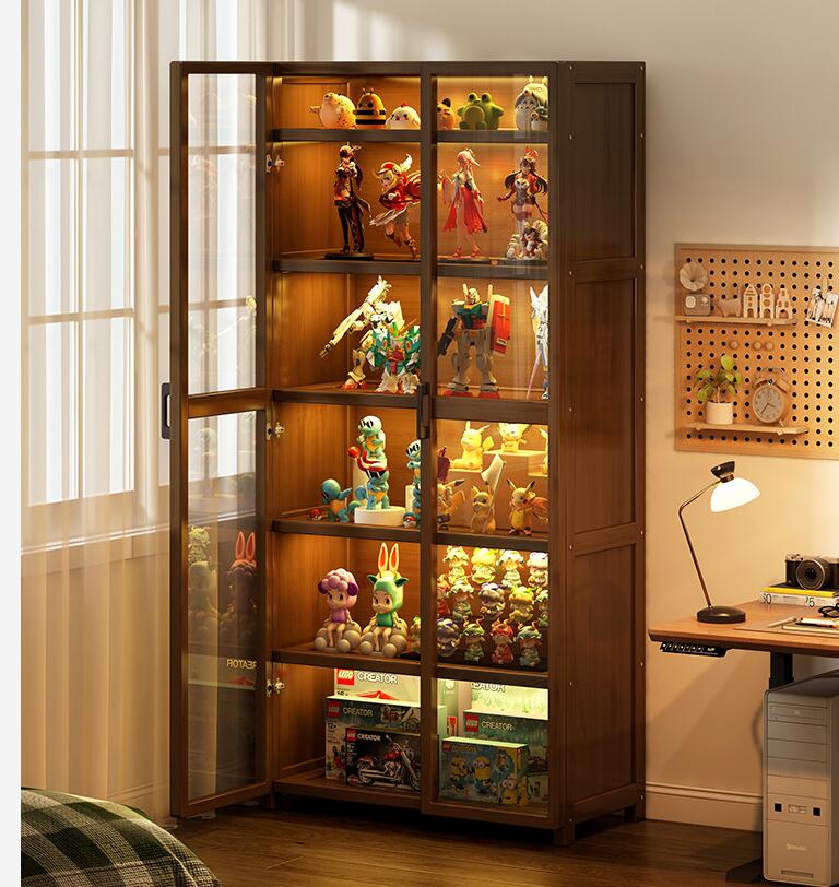 楽天市場】アクリル コレクションケース 上下スライド式扉 竹製 4層/5