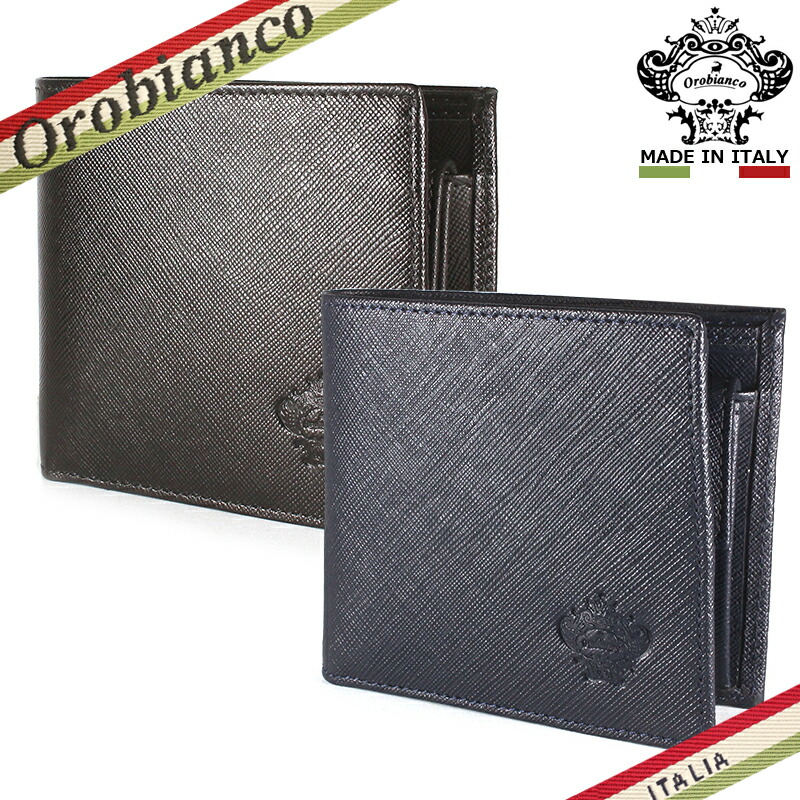 メンズ財布 オロビアンコ 折財布 Orobianco Firippino フィリピーノ メンズ レディース 財布 折り財布 小銭入れ付き ユニセックス 本革 革 サフィアーノレザー ブランド ブラック ネイビー イタリア製 Teelab ティーラボ