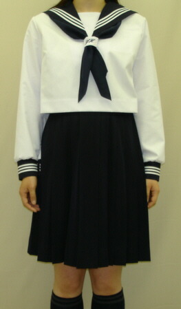 楽天市場】SN24衿・カフス・胸当紺色白3本線夏長袖セーラー服