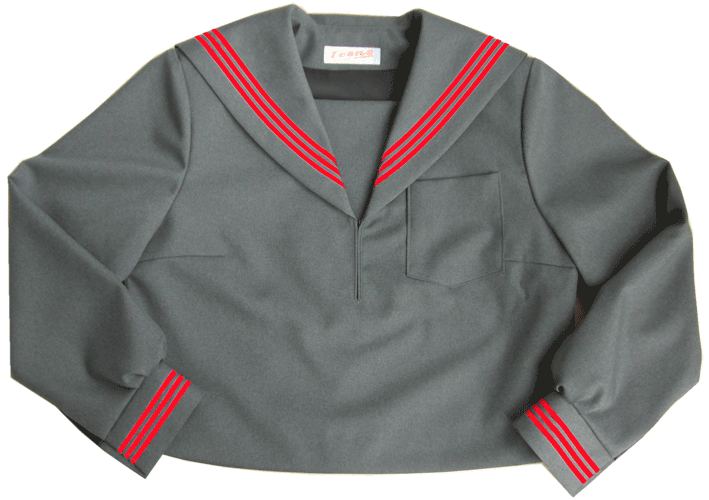 楽天市場 Wgr22 7おしゃれなグレーセーラー服衿 カフス 赤３本ライン セーラー服ネット通販ｔｅｅｎｓ