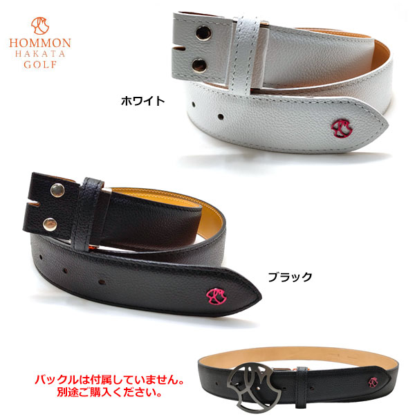 【6/1-6/30 エントリーで尖んがり3倍】HOMMON HAKATA GOLF 撥水子ウシ なめし革胴締め 35粍 牛皮 ゴルフ バックル別売り