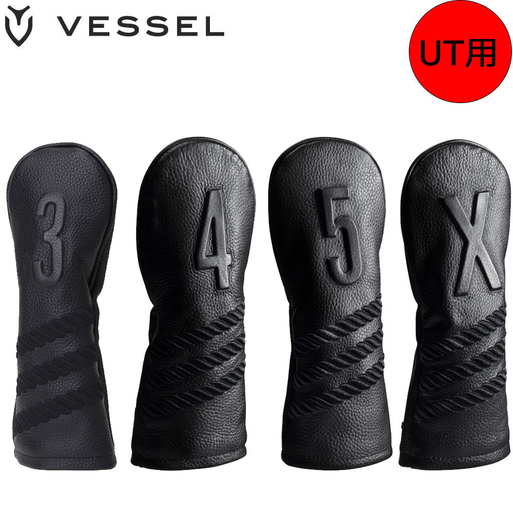VESSEL HC1123 UT LUX HC STRIPED BLACK ベゼル 天然皮革 ユーティリティ用 ヘッドカバー ストライプ ブラック