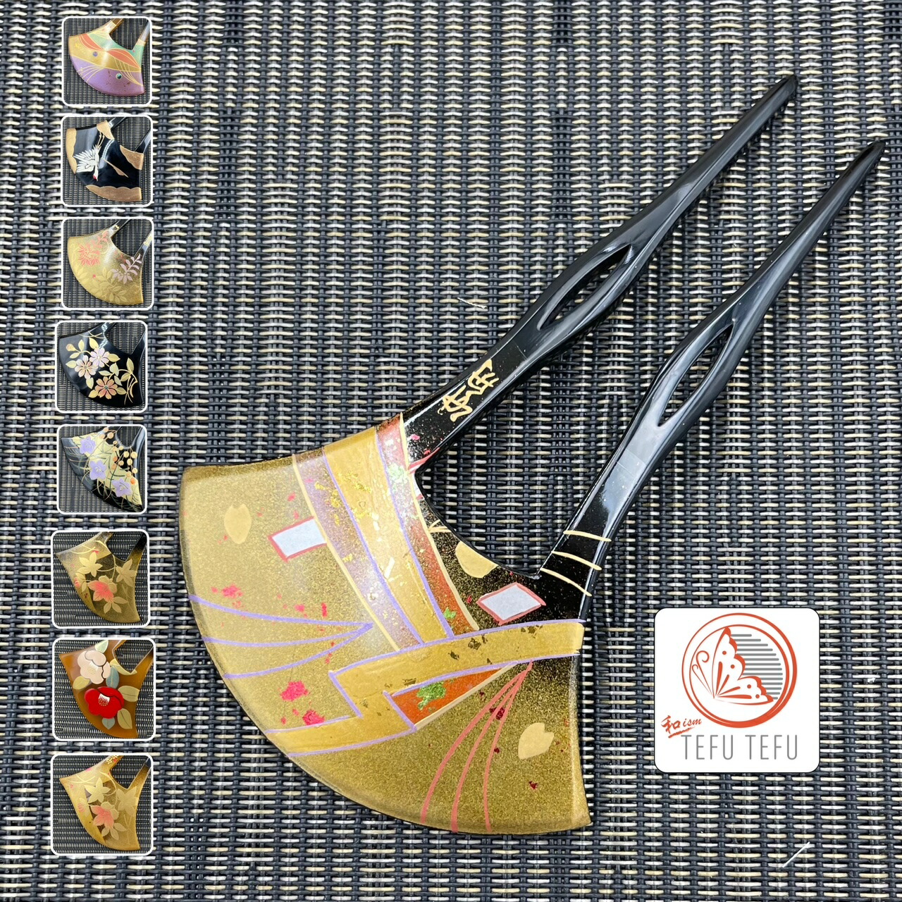 楽天市場】かんざし バチ型 日本製 「べっ甲調 二輪牡丹 1330」 銀杏型