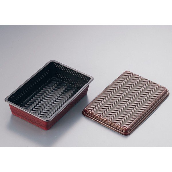 【TKG】 アジロ弁当 蓋付き（50セット入）7-1471-0301 大 XAZ-50 業務用 お弁当容器 お弁当箱 使い捨て テイクアウト
