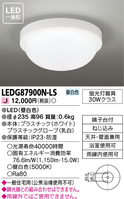 買い物 LEDG87900N-LS LEDG87900NLS 照明器具 ポーチライト 軒下使用可